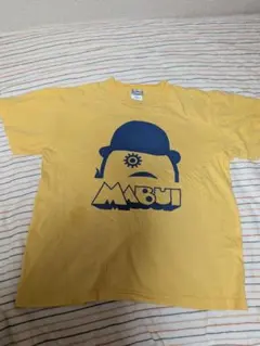 訳ありSOUKO MABUI プリントTシャツ イエロー Mサイズ写真3シミあり