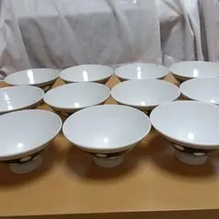 レトロな陶磁器製のご飯茶碗11個（中古品）
