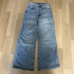 H&M ワイドレッグデニムパンツ ライトブルー