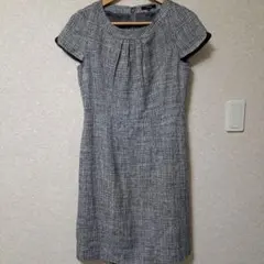 コムサイズム　ワンピース　半袖　ツイード　　XLサイズ