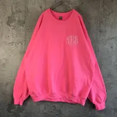 Y2797古着　トレーナー　スウェット　ワンポイント　ピンク　90s Y2K