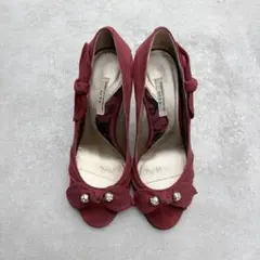 セブントゥエルブサーティ オープントゥパンプス 36 23.0 レッド赤