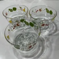 パフェグラス　デザートグラス　昭和　レトロ　食器　3セットのサムネイル