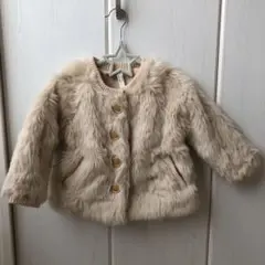 キッズ　ベージュファーコート