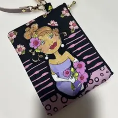 ハンドメイド がま口ポーチ ロラライハリス Tossed Ladycats - メルカリ