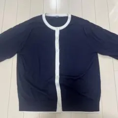 ユニクロ UVカットクルーネックカーディガン ネイビー