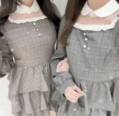 evelyn 3段ティアードワンピース ブラウン