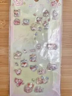 3Dクリスタル　シール　ぷくぷくシール　ボンボンドロップシール　うさぎ　くま