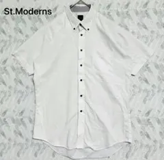 St.Moderns ストリートモダンズ ドット織BD半袖シャツ爽やか春(M)