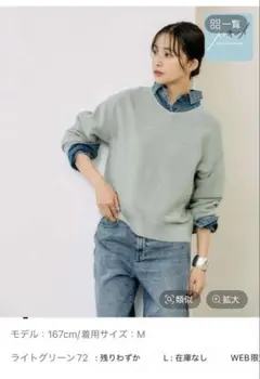 GLOBAL WORK スッキレイVネックプルオーバー Lサイズ