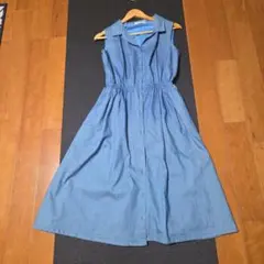 Aqua Marine ノースリーブシャツワンピース ブルーのサムネイル