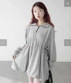 【kastane】スウェットバルーンミニワンピース