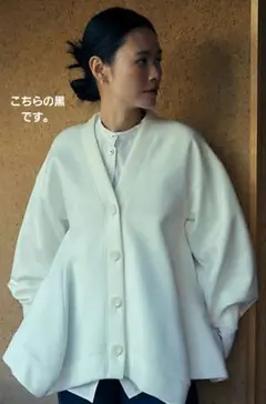 någonstans curve drape cardigan 黒