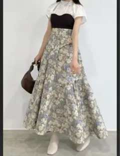 【新品未使用】ヴィンテージフラワーボリュームスカート ココディール