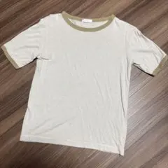 ストライプ 半袖Tシャツ フリーサイズ　夏　ベージュのサムネイル
