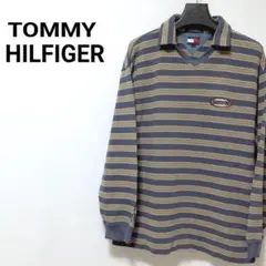 【レア】90s TOMMY HILFIGER　長袖　ボーダー柄 ポロシャツ