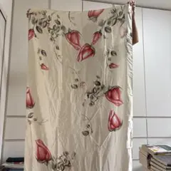大判ストール ローズ柄 クリーム色