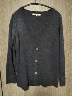 ダークグレー Vネック カーディガン　グリーンレーベル