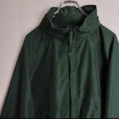 FOSSA ナイロンジャケット ジップアップ ラグラン グリーン 無地