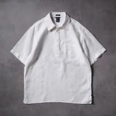 00s OLD GAP プルオーバー 半袖 リネンシャツ ホワイトのサムネイル