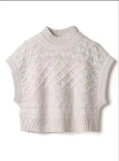 GRL ハイネック ショート丈 ケーブルニットベスト