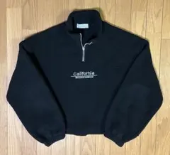 ハーフジップ フリースプルオーバー ブラック　フリーサイズ