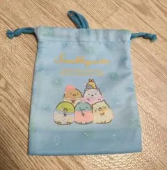 すみっコぐらし　巾着　水色