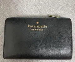 ケイトスペード ドット柄 二つ折り財布 ブラック 水玉 katespade