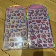 《2枚セット》コットンパフィ　ドロップシール　キティー