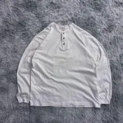 I N C ホワイト　ヘンリーネックロンt ヴィンテージ　90s