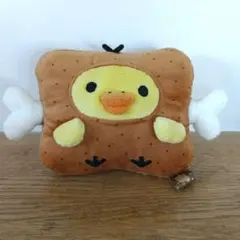 キイロイトリ　ぬいぐるみ　骨付き肉　ボールチェーン　ストラップ　鞄に付けられる