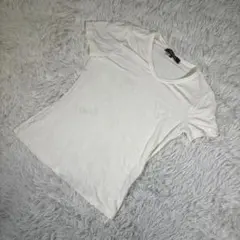 マックスマーラ ステュディオ【S】半袖Tシャツ ロゴ刺繍 無地 アイボリーのサムネイル
