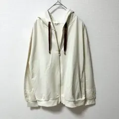 【アクシーズファム】レース付きパーカー フルジップ パール ポケット ホワイト