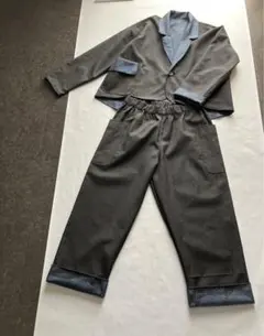 ◆着物リメイク♪大島お洒落ジャケット♪茶系♪◆～L◆  着物リメイク シンプル 茶系 大島のフード付きジャケット j L〜j LLサイズ