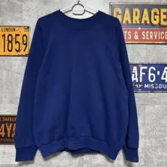 USA製 フルーツオブザルーム 無地スウェット ネイビー L相当 90s 古着