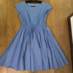 STRAWBERRY-FIELDS ブルー 半袖ワンピース