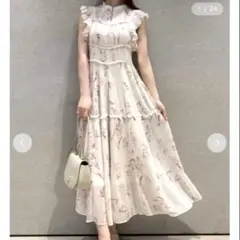 SNIDEL 2024SS Sustainableプリントプリーツワンピース