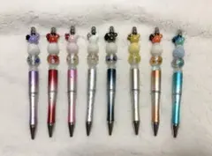 ビーズ装飾付きボールペン8本セットෆ˚*〘 おまけ付き〙