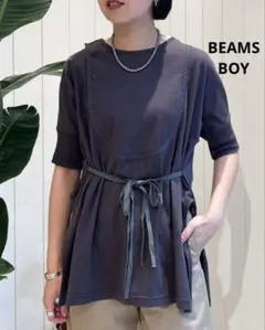 BEAMS BOY ビームスボーイ ミリタリー ヘンリーネック ショートスリーブのサムネイル