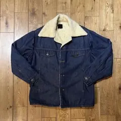 70s ROEBUCKS Searsデニム ランチ コート 裏ボア 44Rのサムネイル