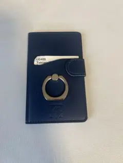 紺色スマホケース　カードポケット付き