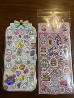 ラブブステッカー＆オバケ立体シール2セット