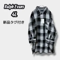 シャツ 七分袖前後 チェック柄 シンプルカジュアル 黒 大きいサイズ 4L