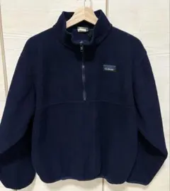 LLBean ネイビー フリースジャケット ハーフジップ