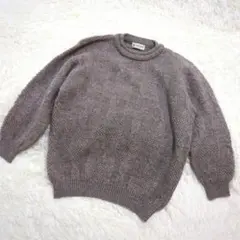 ジャックスタッフ セーター(L相当)毛100% チェック クルーネック レトロ