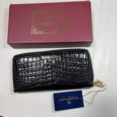 モーダプリンチペ 長財布 クロコ型押し 黒色サイフ　お値下げ