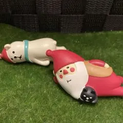 デコレ コンコンブル サンタ くま 置物 2点セット