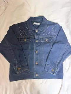 デニムジャケット 花柄刺繍 100cm~