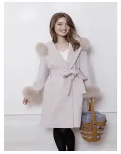 Rirandture【リランドチュール】 アンゴラ混 フード&袖ファーコート