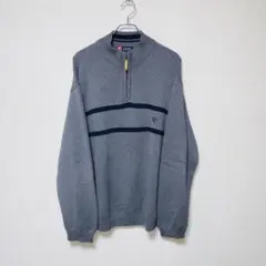 チャップス　ハーフジップセーター　CHAPS 古着　90’s ワンポイント　刺繍